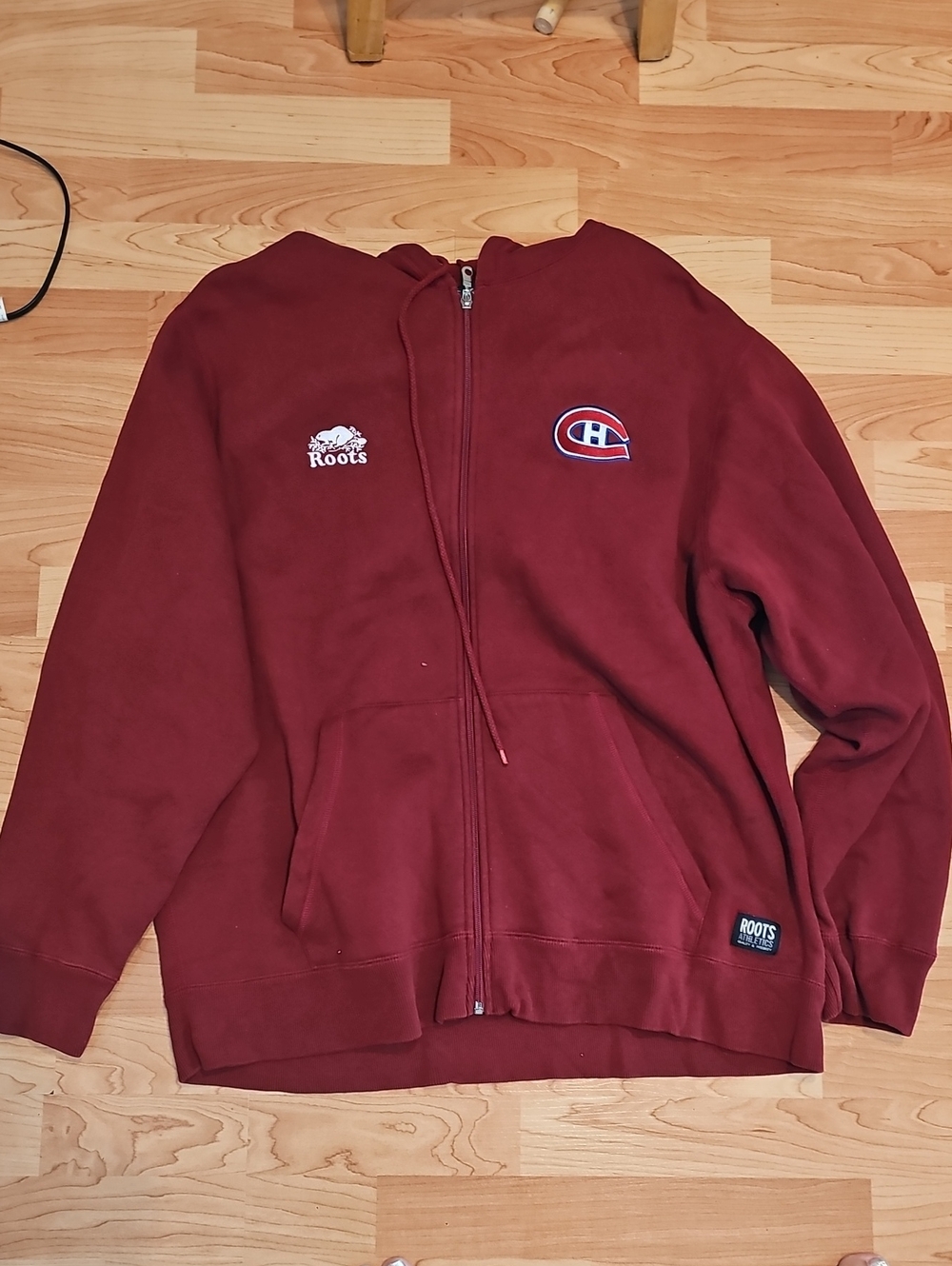 Roots Men's Montreal Canadians  Zip-Up Hoodie with Embroidered Logos